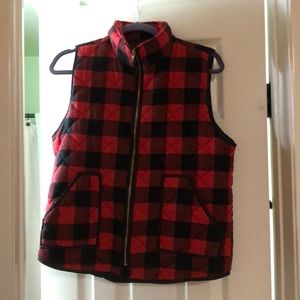 Red/black flannel quilted vest. Great condition
